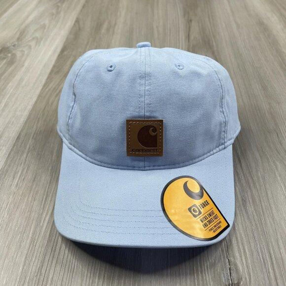 Carhartt Odessa Canvas Logo Hat/Cap Light Blue Adjustable Strapback NEW NWT - Picture 1 of 13